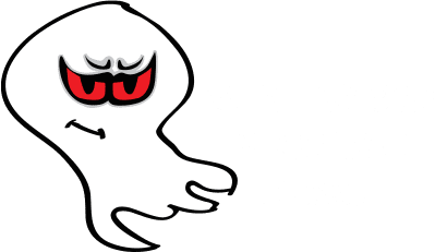 spooky pinball logo ghost